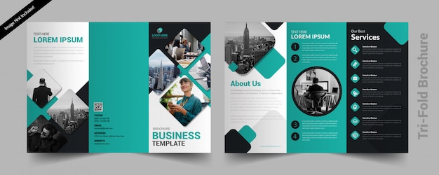 Tri fold brochure Premium Vector