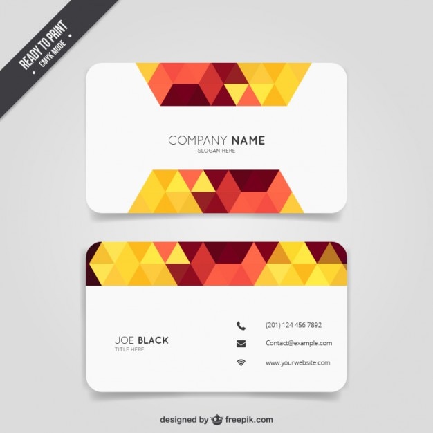 Download Free Triangle Business Card Free Vector Use our free logo maker to create a logo and build your brand. Put your logo on business cards, promotional products, or your website for brand visibility.