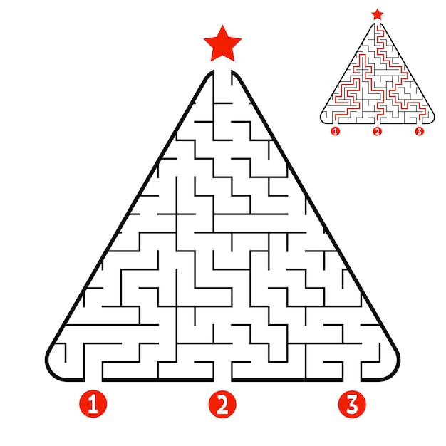 Premium Vector | Triangle labyrinth worksheet for kids