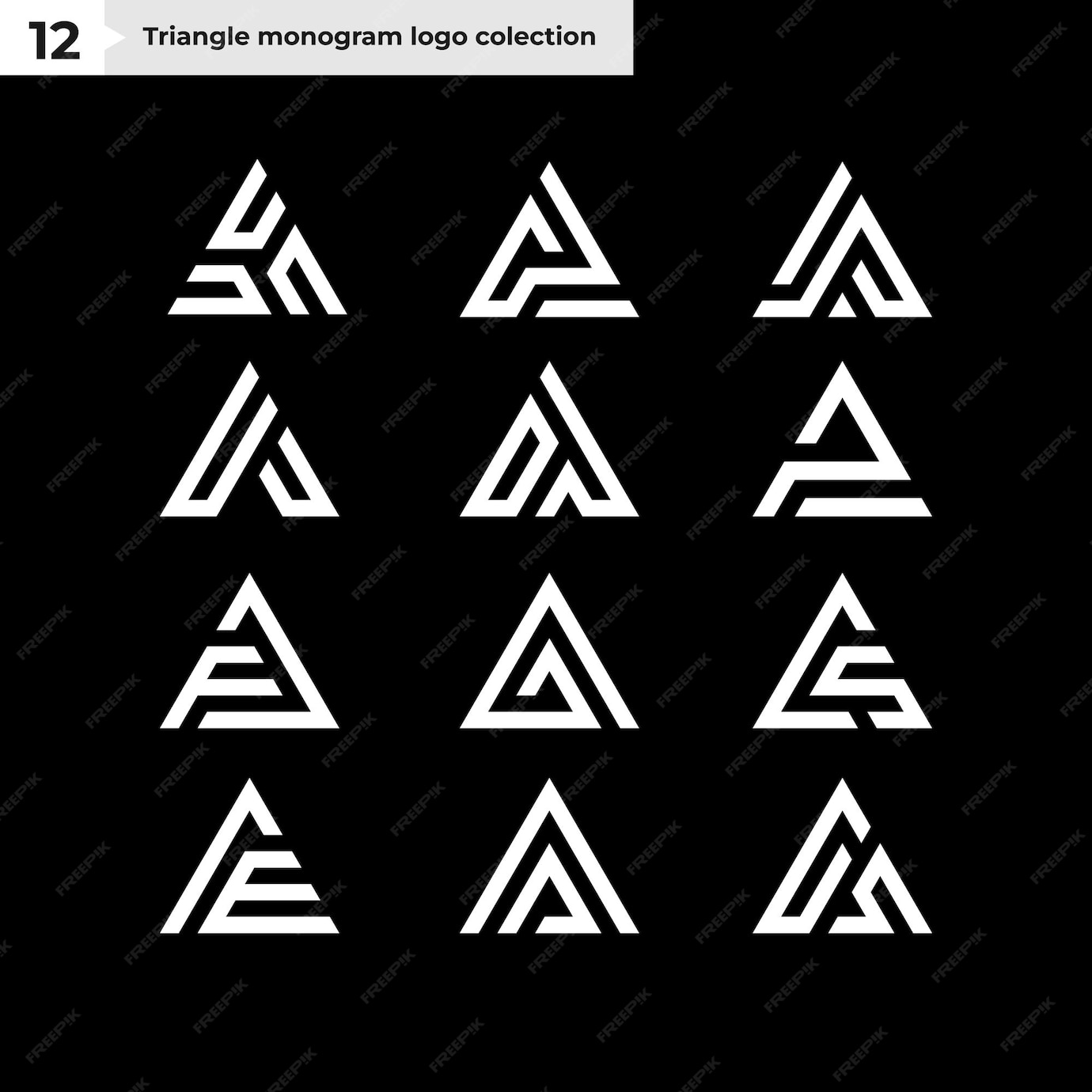 Premium Vector Triangle Monogram Logo Collection Concept