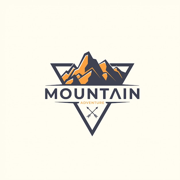 Premium Vector | Triangle mountain logo template