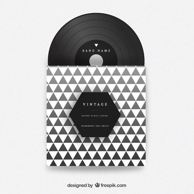Download Triangles vinyl cover | Free Vector