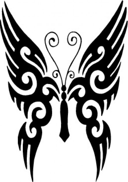 Download Tribal butterfly tattoo | Free Vector