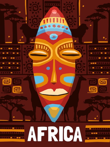 Tribal ethnic mask template Vector | Free Download