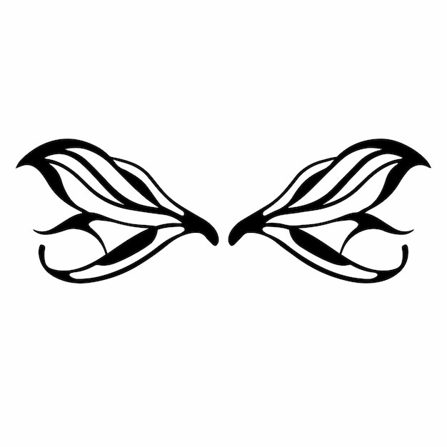 Premium Vector | Tribal fairy wings logo tattoo design stencil vector ...