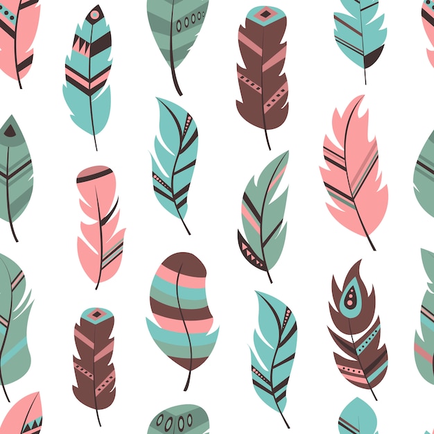 Download Tribal feather seamless pattern | Premium Vector