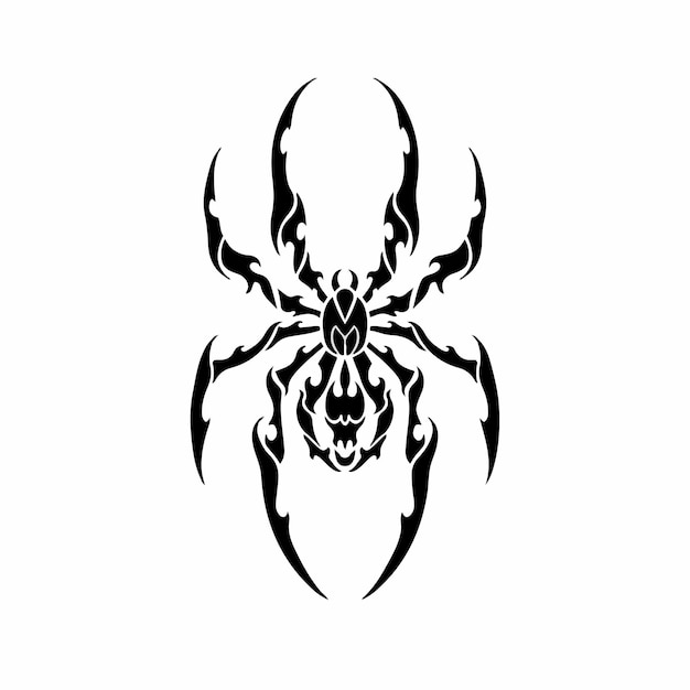 Premium Vector | Tribal spider head logo tattoo design stencil vector ...