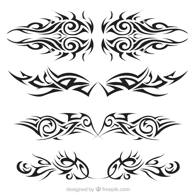 Free Vector Tribal tattoos set