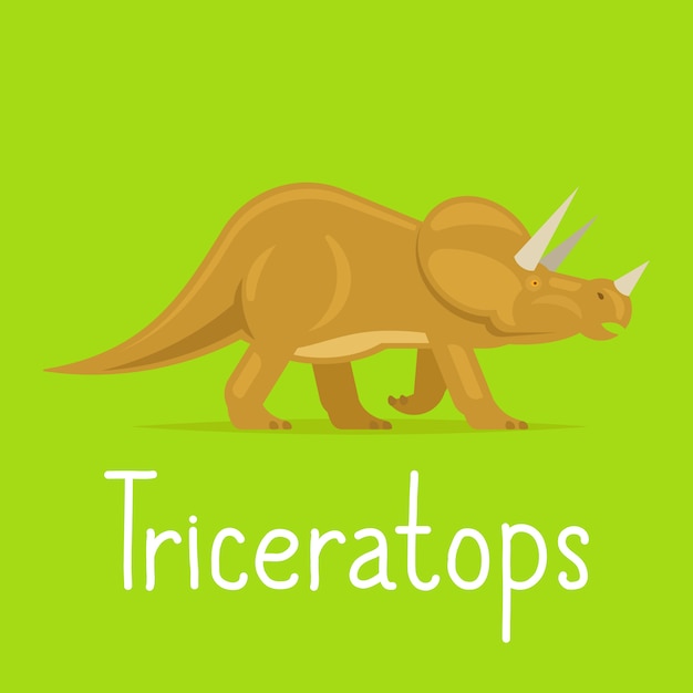 Premium Vector | Triceratops dinosaur colorful card