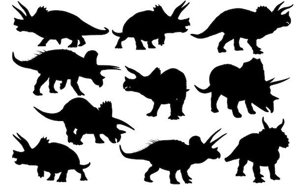 Download Triceratops dinosaur silhouette | Premium Vector