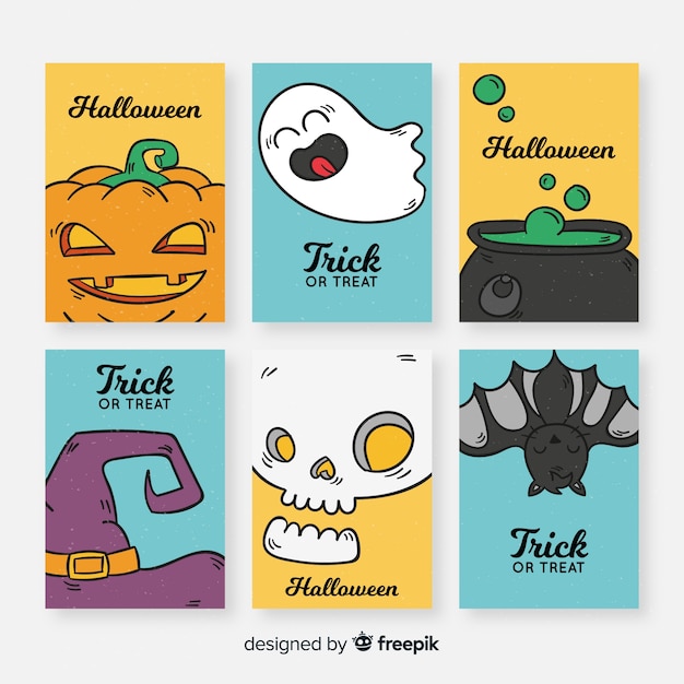 Download Free Trick Or Treat Halloween Card Collection In Flat Design Free Vector Use our free logo maker to create a logo and build your brand. Put your logo on business cards, promotional products, or your website for brand visibility.