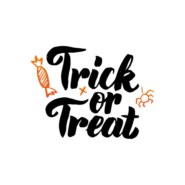 Premium Vector | Trick or treat isolated calligraphy. vector ...