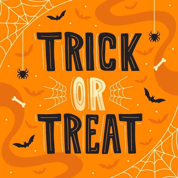 Premium Vector | Trick or treat - lettering concept