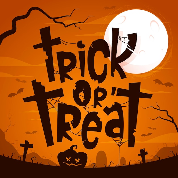Trick or treat - lettering concept | Free Vector