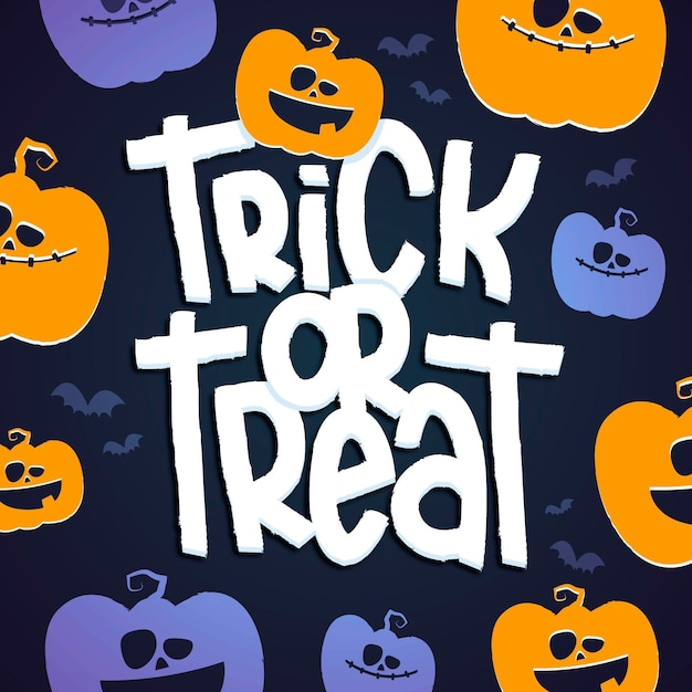 Free Vector | Trick or treat - lettering concept