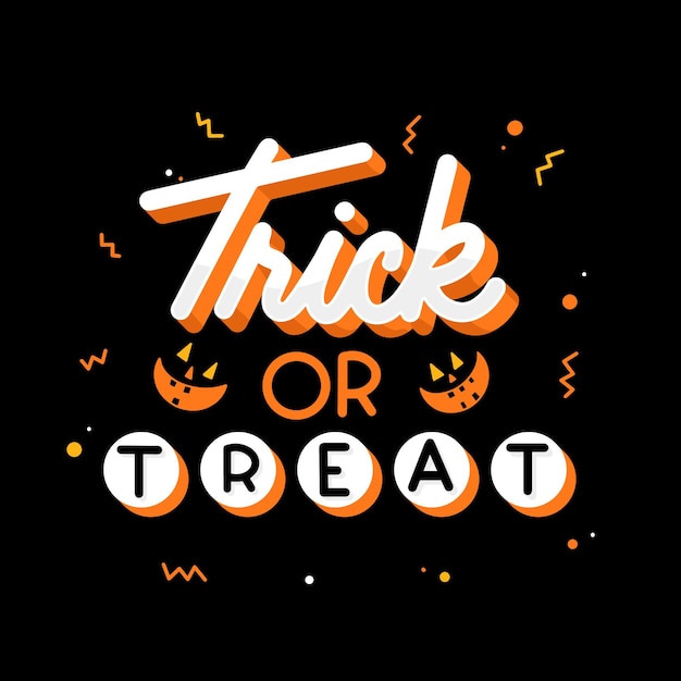 Free Vector | Trick or treat lettering concept