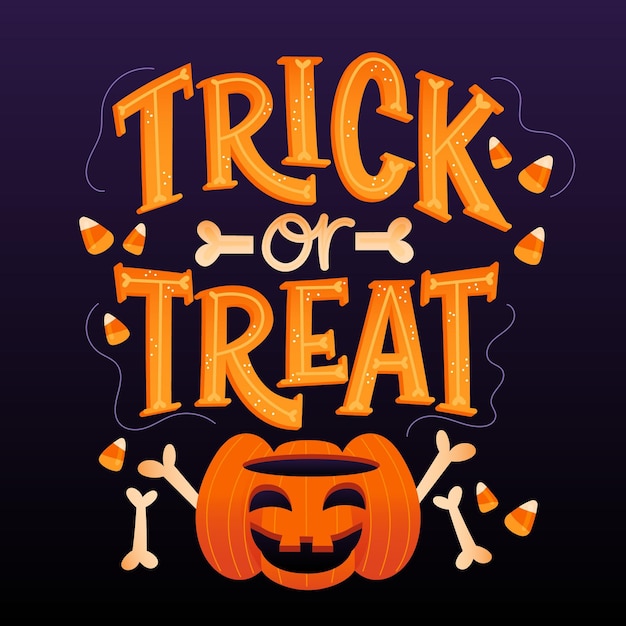 free-vector-trick-or-treat-lettering-with-pumpkin-and-bones
