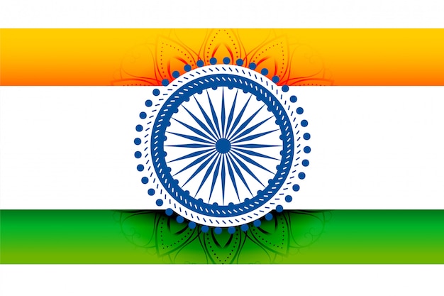Download Tricolor indian flag design with decorative chakra | Free ...