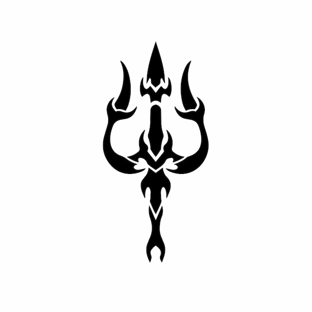 Premium Vector | Trident symbol logo tribal tattoo design stencil ...
