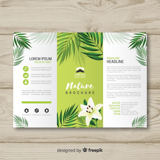 Free Vector | Triflod nature brochure template