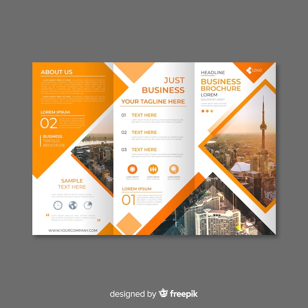 Trifold business brochure template Vector | Free Download