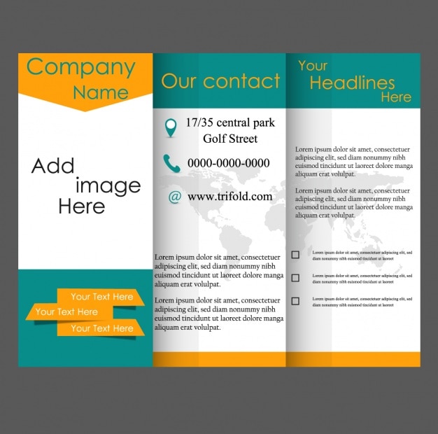 Trifold template design Free Vector