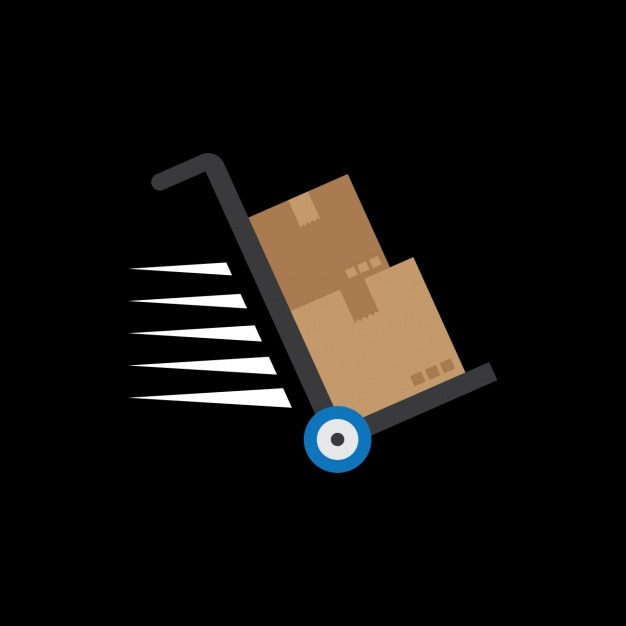 Free Vector | Trolley with packages