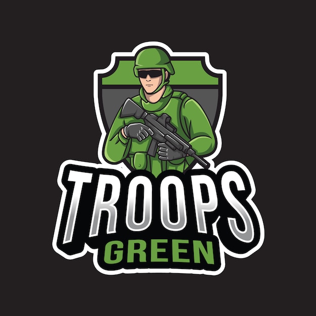Download Free Troops Green Logo Template Premium Vector Use our free logo maker to create a logo and build your brand. Put your logo on business cards, promotional products, or your website for brand visibility.
