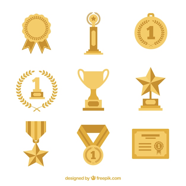 trophies set in flat design_23 2147539670