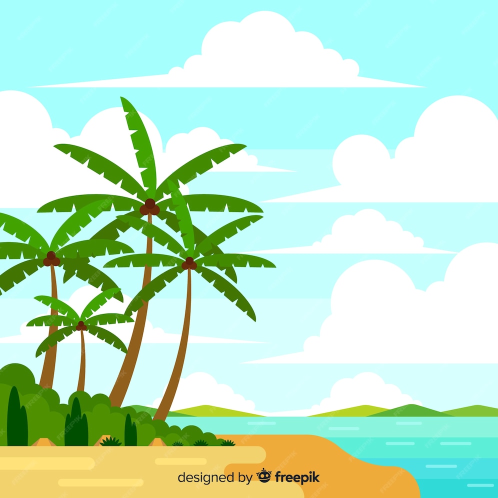 Free Vector | Tropical background landscape