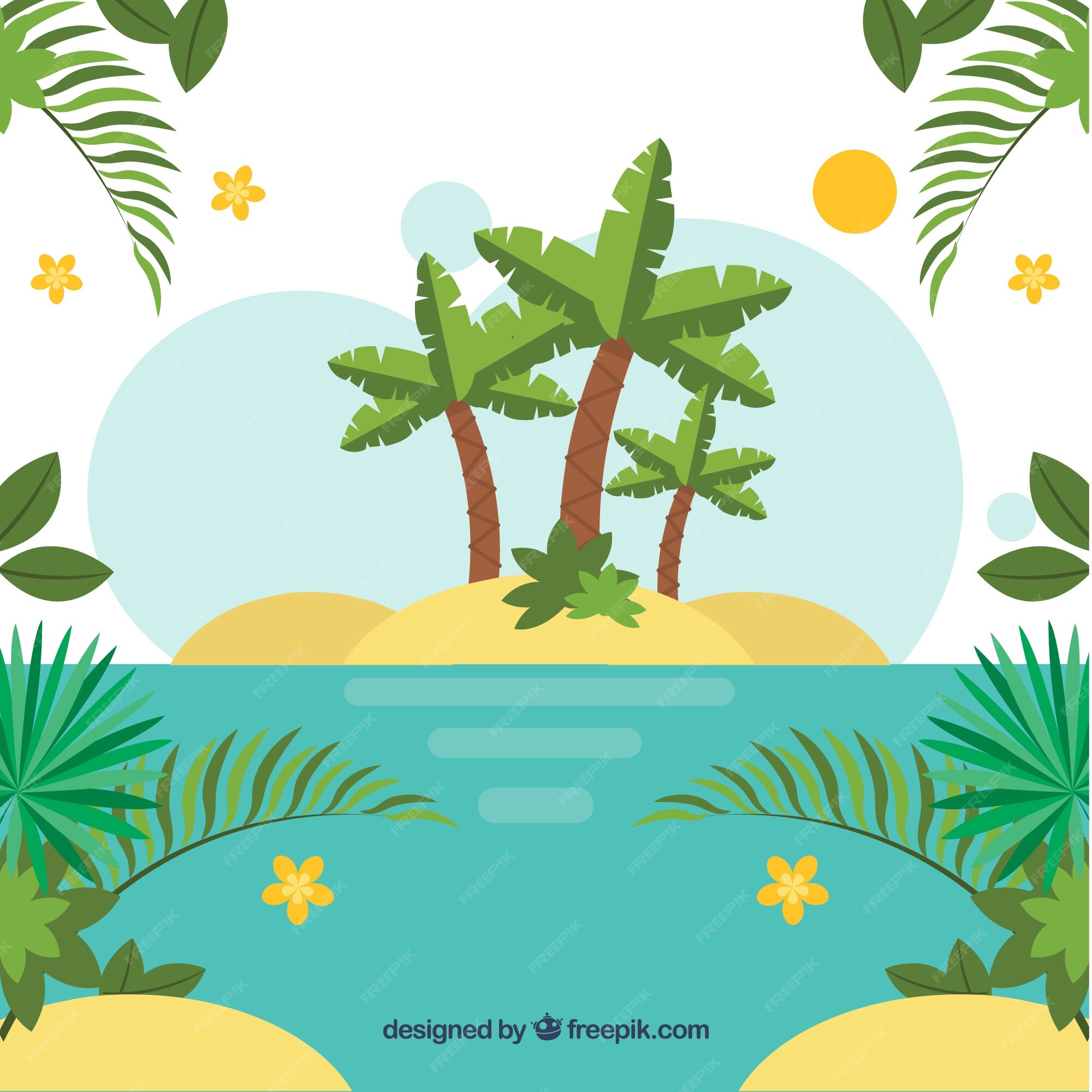 Free Vector | Tropical background with palms