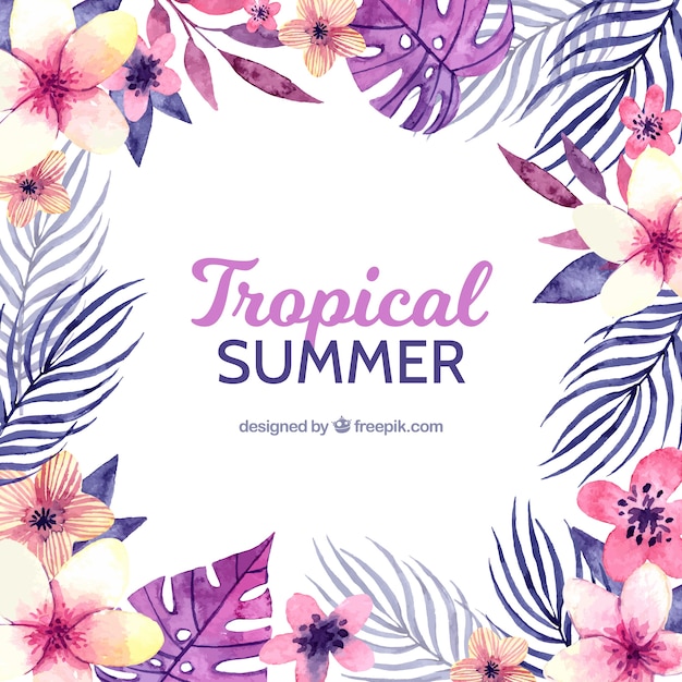 Free Vector | Tropical background with purple plants