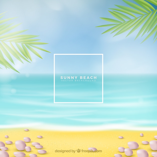 Tropical beach background in realistic
style