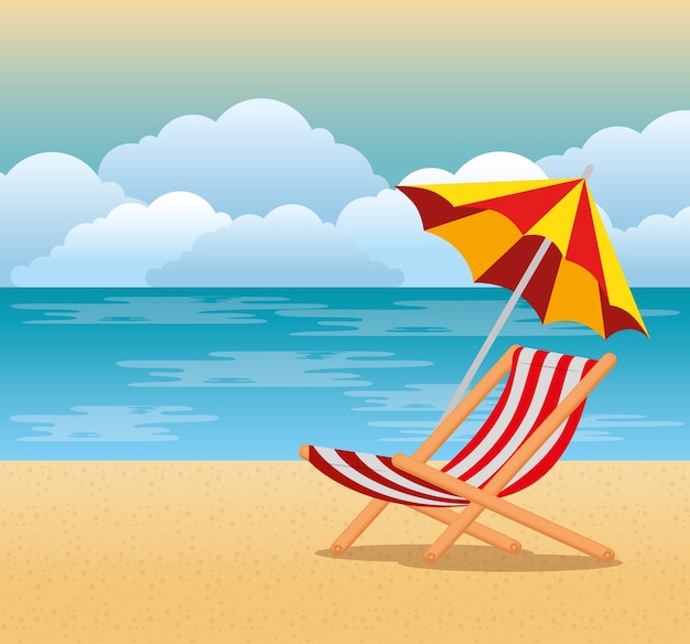 Download Premium Vector | Tropical beach summer scene vector ...