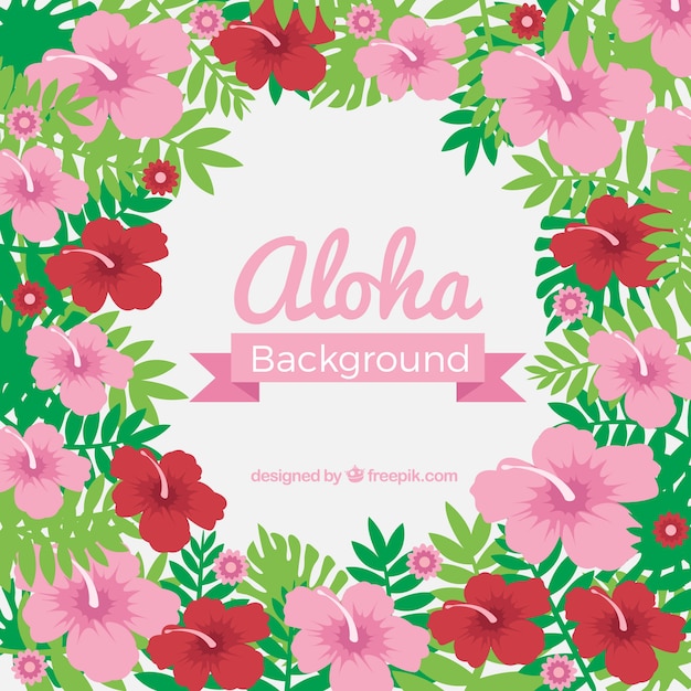 Free Vector | Tropical floral background of aloha