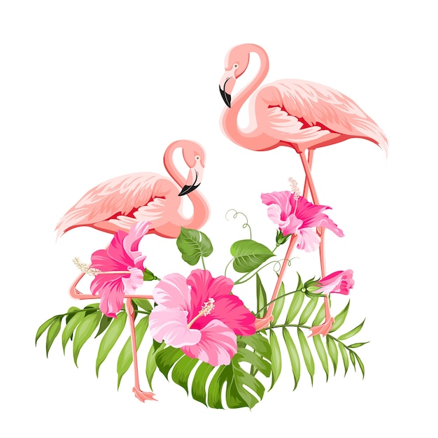 floral flamingo svg