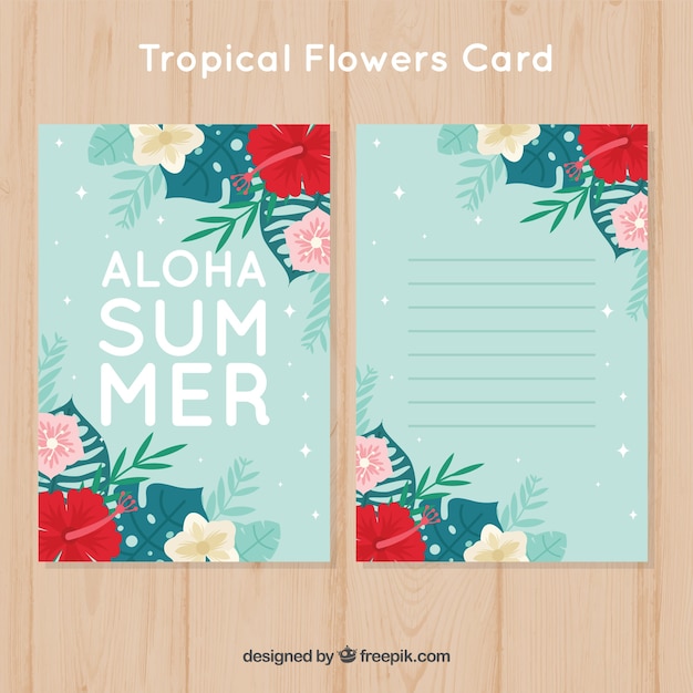 Tropical flowers card