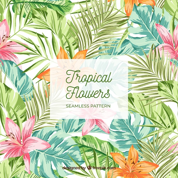 Tropical flowers pattern