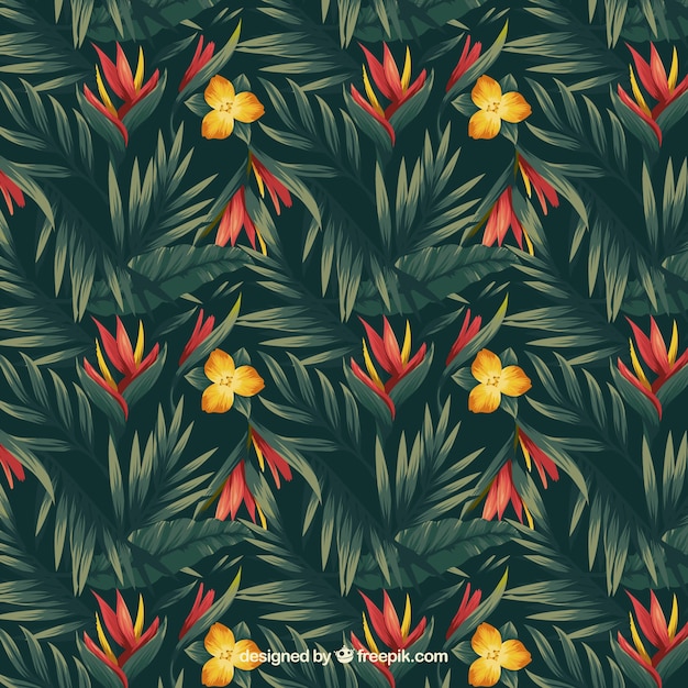 Tropical flowers pattern