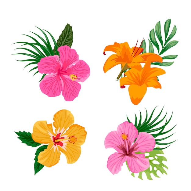 Free Vector Tropical flowers