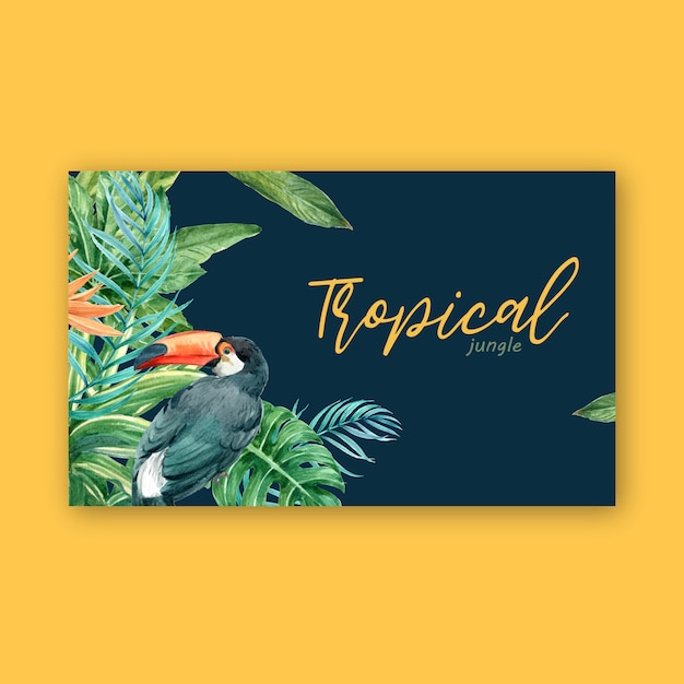 Download Tropical frame border summer with plants foliage exotic ...