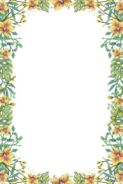 Premium Vector Tropical Hawaii Flower Leaf Background Frame Illustration