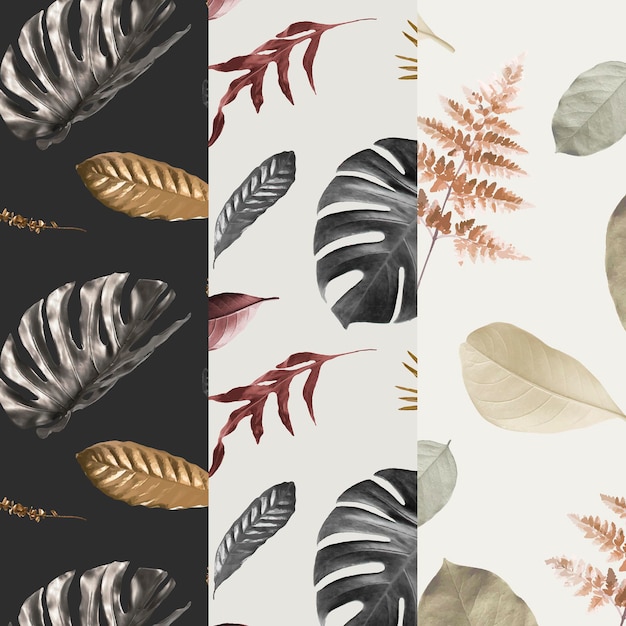 Download Free Vector | Tropical leaf seamless patterned background