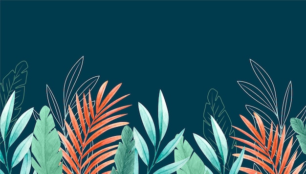 Tropical leaves background for zoom | Free Vector