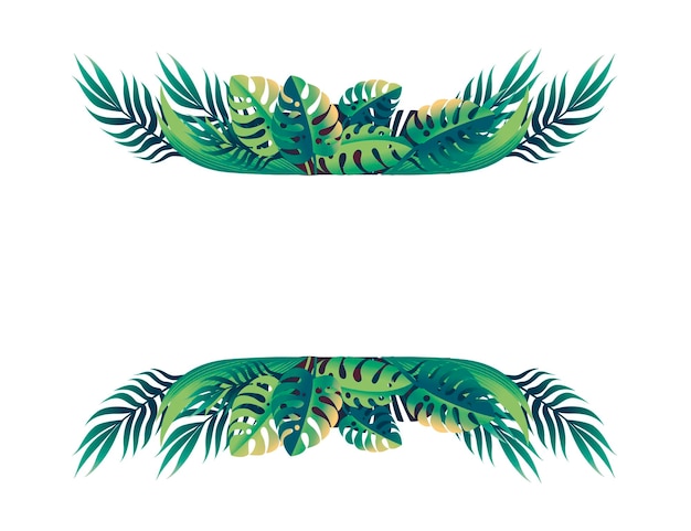 Premium Vector | Tropical leaves floral design frame concept flat ...