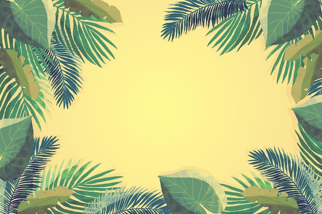 Free Vector Tropical Leaves Wallpaper For Zoom