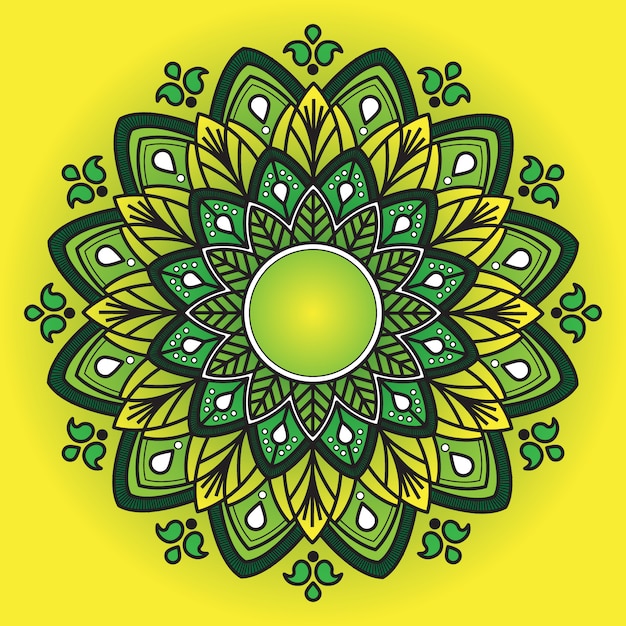 Premium Vector | Tropical mandala background with green color