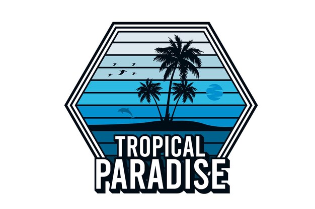 Premium Vector | Tropical paradise silhouette design