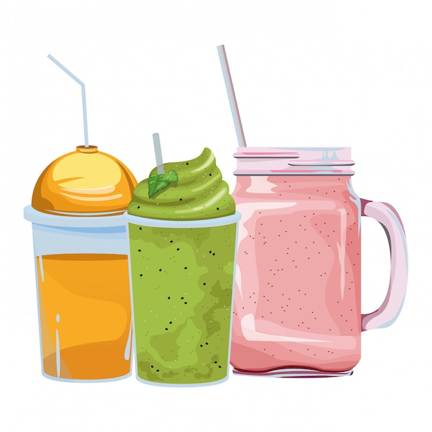 Premium Vector Tropical Smoothie Drink Icon Cartoon