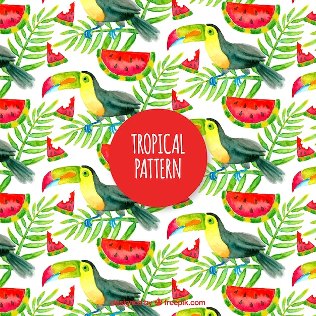 Tropical summer pattern with bird